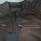 Vintage Black Brown Real Cowhide Genuine Leather Jacket Real Fur Men's Leather Jacket Bomber Men Leather Jacket Motorcycle Coat