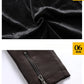 2024 New Men's Leather Washed Leather Jacket Motorcycle Plus Fleece Splicing European and American Men's Leather Coat