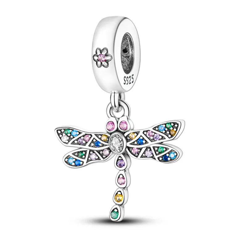 Fit Pandora 925 Original Bracelet 925 Silver Plate Flower Bird Series Charms Beads For Women Fashion DIY Jewelry Gifts Making