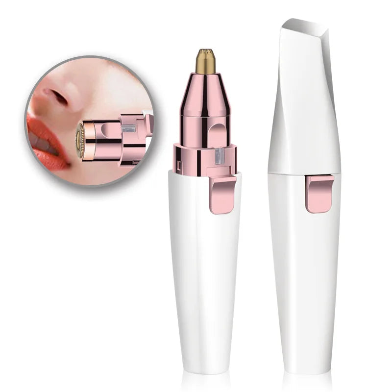 Eyebrow Trimmer 2 in1 USB Rechargeable Facial Hair Remover For Women & with Built in LED Light-Remove  For Facial Hair
