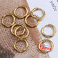 10pcs Gold Color Stainless Steel Ear Hoop Earrings Women Earrings Men Punk Hiphop Gift Fashion Jewelry Piercing Accessories