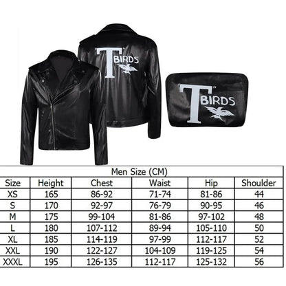 Grease Danny Cosplay Costume Men T-birds Jacket Coat Outfits Halloween Carnival Party Disguise Suit