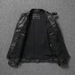 Vintage Black Brown Real Cowhide Genuine Leather Jacket Real Fur Men's Leather Jacket Bomber Men Leather Jacket Motorcycle Coat