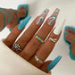 24ps/Box Long Ballerina Full Cover Artificial French False Nails Art Green Graffiti Color Blocking Gold Thread Fake Nail Tips