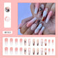 24p Artificial Acrylic Nail Art Fake Nails Full Coverage Removable Pressing Nail Tips Lotus Root Pink Leopard Print False Nails