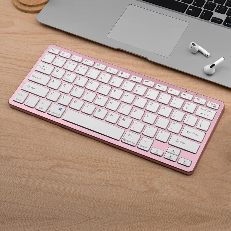 Bluetooth 5.0 &2.4G Wireless Keyboard and Mouse Combo Mini Multimedia Keyboard Mouse for Computer Laptop PC iPad Macbook Android