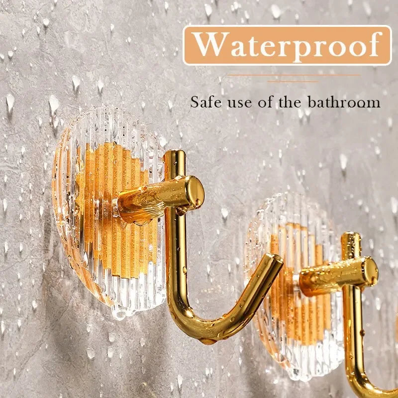 3PCS Self Adhesive Acrylic Wall Hooks Waterproof Towel Hooks For Bathroom Shower Home Organization For Luxury Design Strong Hold