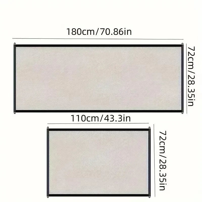 Breathable Mesh Pet Barrier for Stairs & Doors - Portable Indoor Dog Fence & Baby Safety Guardrail
