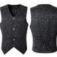 Medieval Vampire Cosplay Costume Steampunk Jacket Vest Coat Victorian Ghost Gothic Blazer Suits Stand Collar Trench Men's Shirt