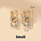 Stainless Steel Fashion Gold Color Geometric Square Hoop Earrings for Women Huggie Punk Hip-Hop Metal Round Circle Party Jewelry