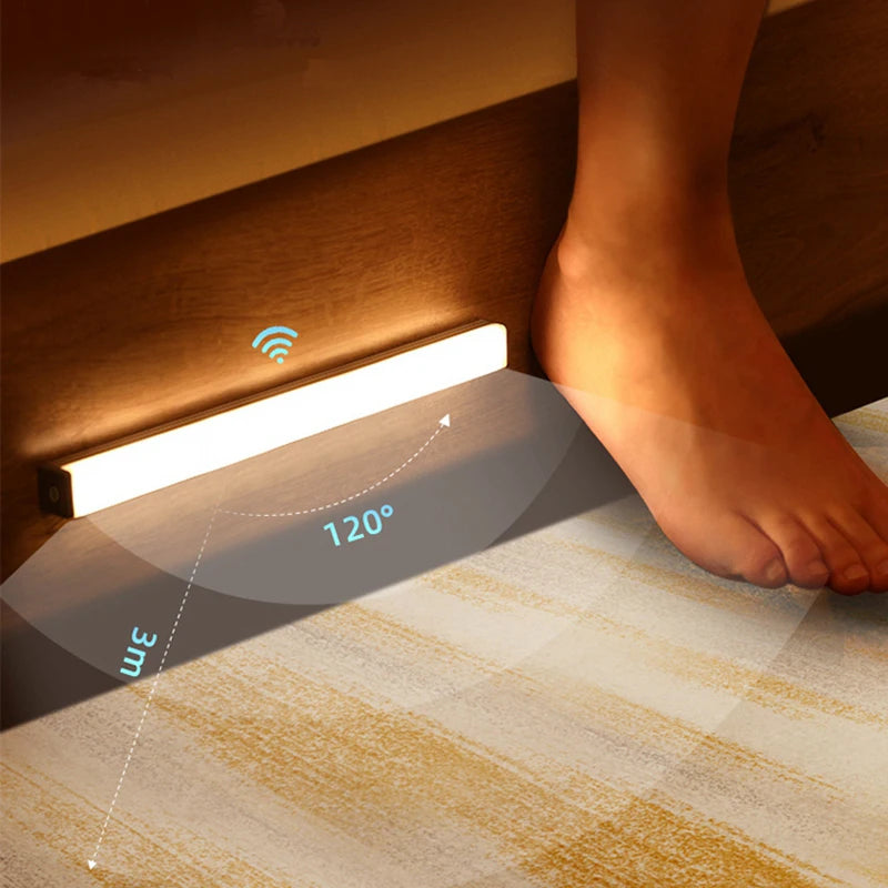 Motion Sensor LED Cabinet Light Type C Rechargeable Induction Night Light Wireless Portable Detector Lamp for Wardrobe Hallway