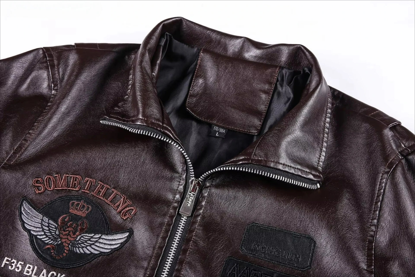 Winter Mens thick Warm Leather Jacket Luxury Stand Collar Embroidery Motorcycle Jacket Coat Men's Street Fashion Trend PU Jacket