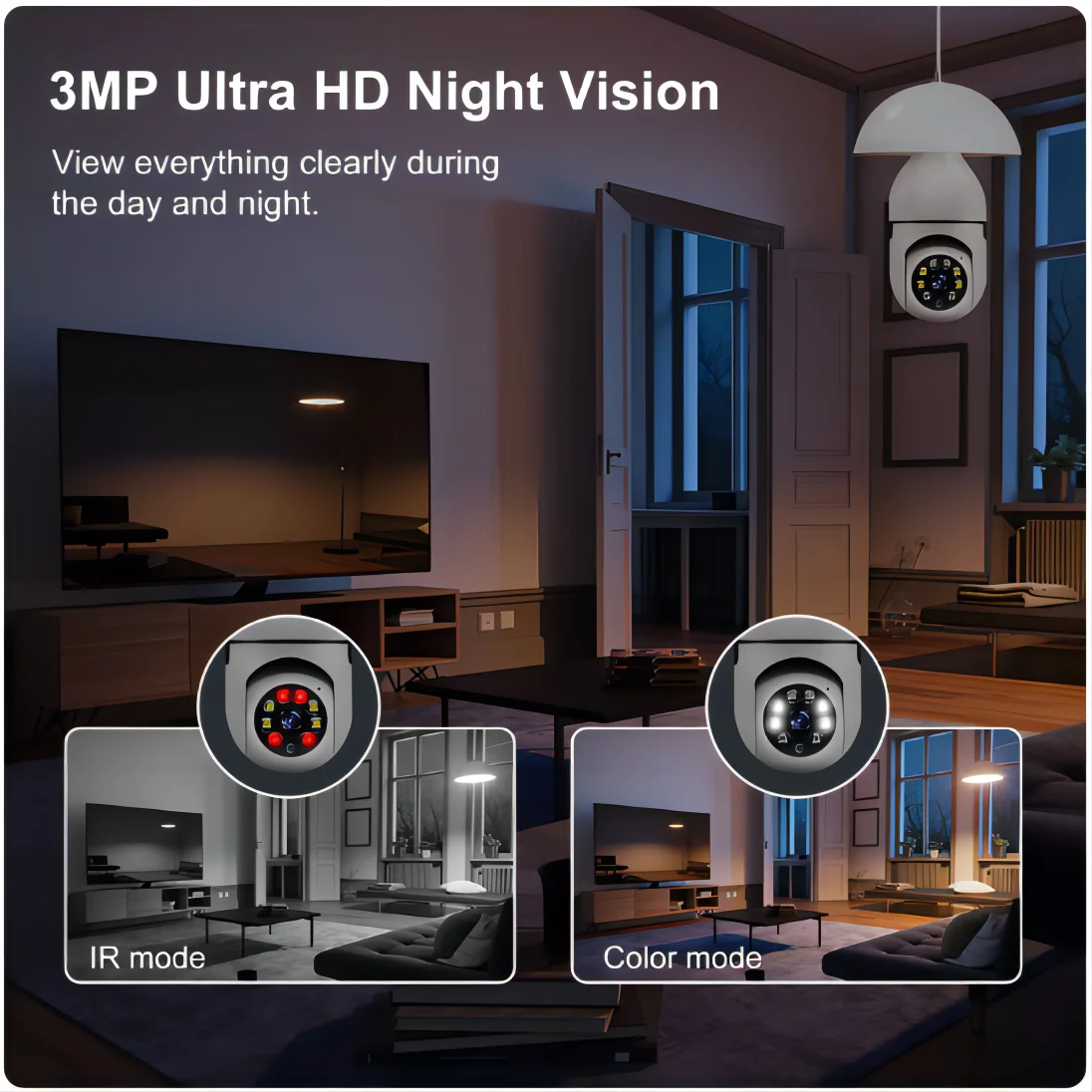 3MP Wifi IP Camera Surveillance Video 4X Digital Zoom CCTV Security Wireless Outdoor Monitor Audio Night Vision Human Detection