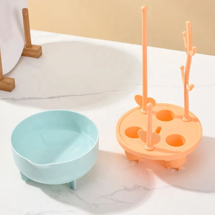 Feeding Milk Bottle Cleaning Brush Set Stand Holder Silicone Cup Brush Baby Bottle Brush