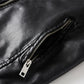 Men Fur Lined Warm Motorcycle Jacket Slim Street Fashion BLack Biker Coat Pleated Design Zipper 2024 Winter Black Leather Jacket