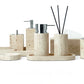Beige Travertine Bathroom Accessories Set Natural Marble Soap Dispenser Soap Dish Reed Diffuser Vanity Tray Bathroom Set