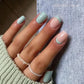 24pcs French Green Edge Seamless Removable Fake Nails Capsule Finished Full Cover Waterproof Artificial Press On False Nails