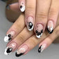 24Pcs Ballerina Press On Nail Tips Oval Head False Nails Almond Artificial Fake Nails With Glue Full Cover Press Manicure Tools