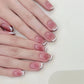 24Pcs Medium Long Ballet Fake Nails Art Flat Head Gold Line Frosted False Nails Press on Full Cover Removable Stick on Nail Tips