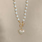 Elegant Pearl Necklace For Women Heart Pendant Necklaces Luxury Imitation Pearls Chain Necklaces Korean Jewelry Girls Gifts