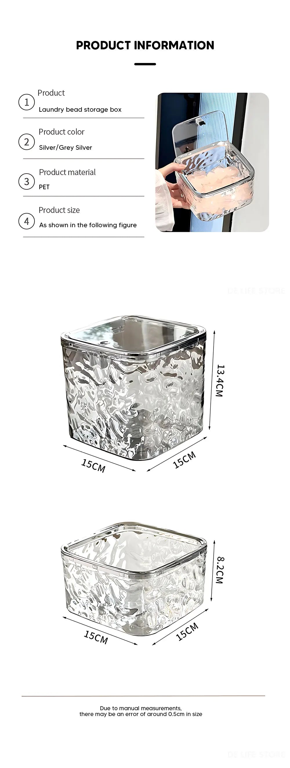 Laundry Powder Container Laundry Pods Organizer Washing Capsules Holder Cotton Swab Organization with Lid Desktop Storage Box
