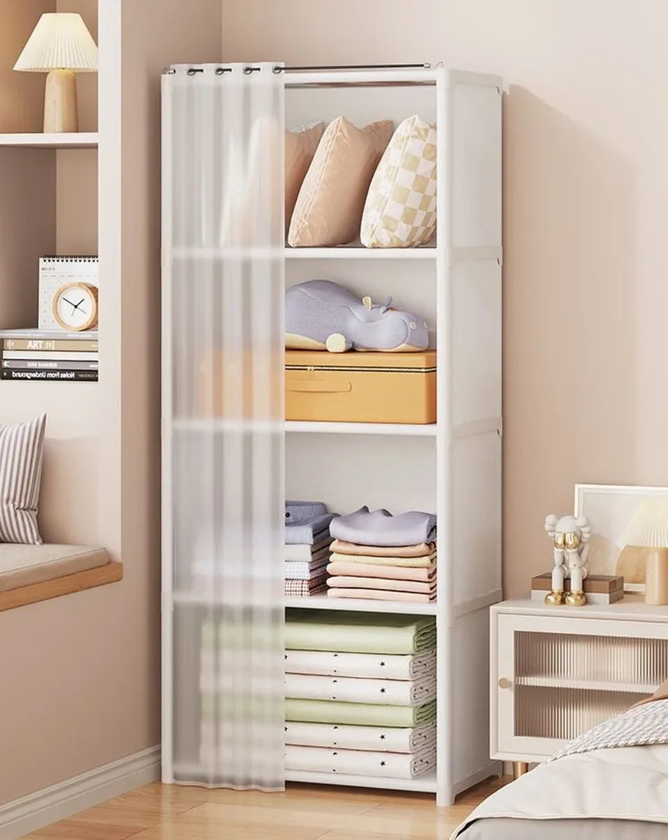 Dustproof Wardrobe Simple Cloth Wardrobe Organization Shelves Multipurpose Storage Rack High Capacity Furniture Closet Cabinet