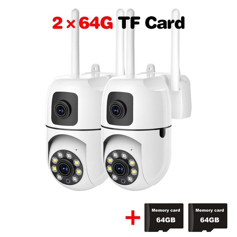 8MP HD Wifi Surveillance PTZ Camera Outdoor 4MP Dual Lens Dual Screen AI Auto Tracking IP Security Protection Camera CCTV Video