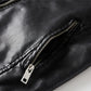 2024 Winter Black Leather Jacket Men Fur Lined Warm Motorcycle Jacket Slim Street Fashion BLack Biker Coat Pleated Design Zipper