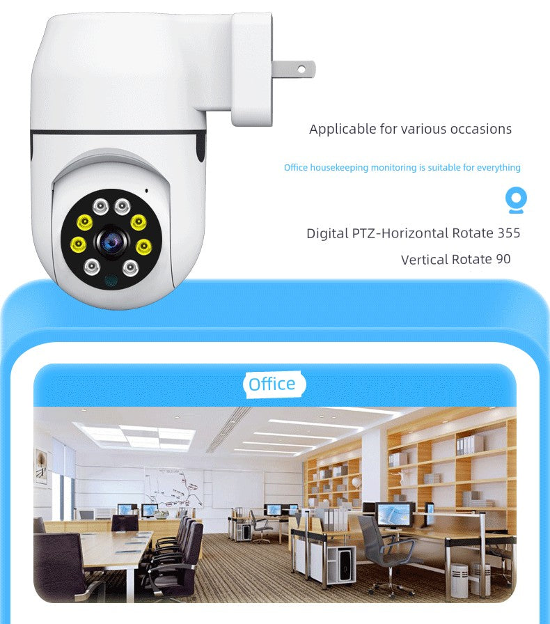 For Home Plug Wireless WiFi Surveillance Camera Mobile Phone 4G Remote HD 360 Panoramic Socket Monitor