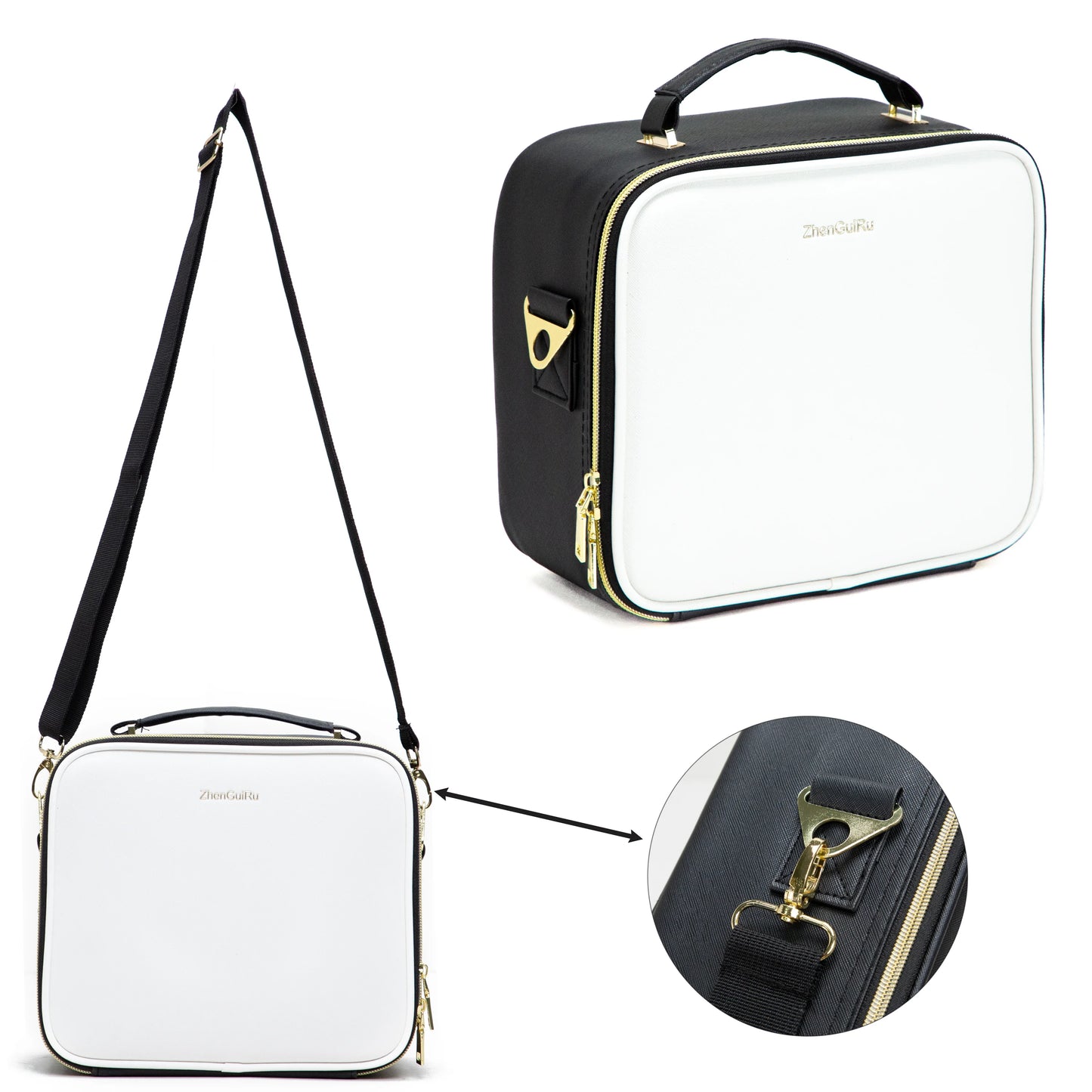 Makeup Bag with Mirror of Smart LED Lighted Women's Cosmetic Bag Travel Makeup Bag Large Capacity Female Beautician for Women