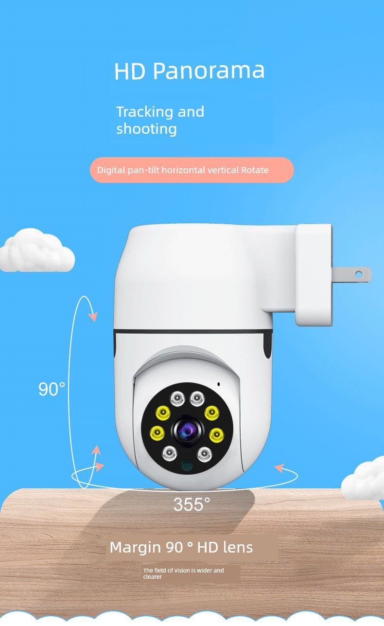 For Home Plug Wireless WiFi Surveillance Camera Mobile Phone 4G Remote HD 360 Panoramic Socket Monitor