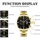 2023 Fashion Men Gold Stainless Steel Watch Luxury Calendar Quartz Wrist Watch Mens Business Watches for Man Clock Reloj Hombre