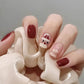 24Pcs Mid-length Ballet False Nails Cute Childlike Rainbow Press On Nails Iced Through Milk Tea Fake Nails Free Shipping Items