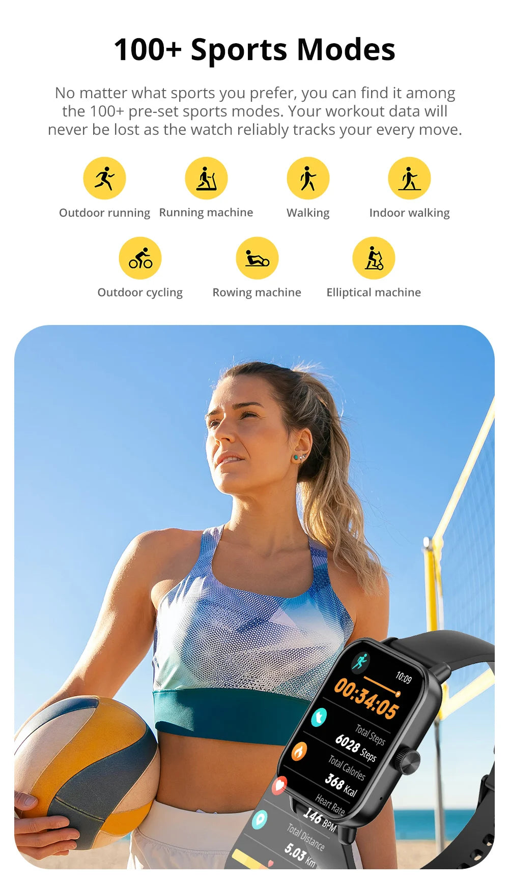 Voice Calling Smart Watch Ultra 1.9 inch Screen 24H Health Monitor 100+ Sports Modes 100+ Watch Faces Smartwatch