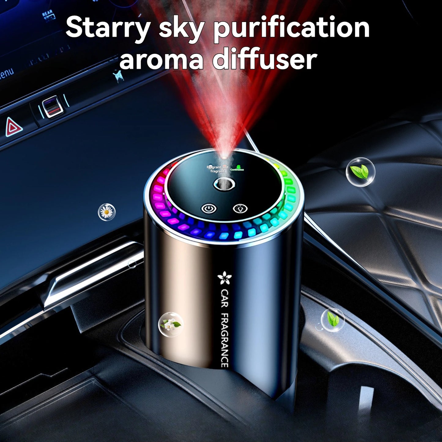 Car Perfume Aroma Diffuser Automatic Spray Deodorization Aroma Diffuser Colorful Atmosphere Light Car Aroma Diffuser
