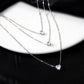 1Pc Multi-layered Dainty Light Luxury Water Drop Love Heart Star Set Chain Pendant Metal Collarbone Necklace Gift For Girl Women
