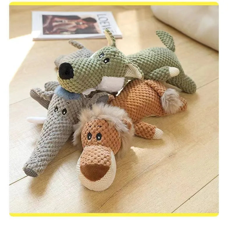 New Pet Dog Toy Plush Bite Resistant Soundy Animal Small Dog Toy Teeth Grinding Cleansing Decompression Interesting Pet Supplies