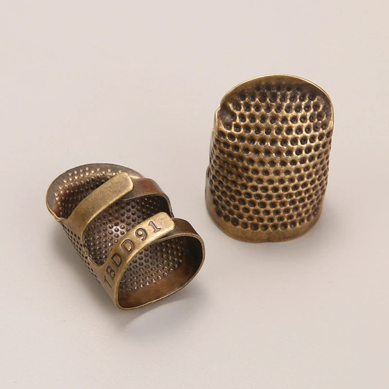 Adjustable Vintage Sewing Thimble, Handmade Non-slip Embroidery against Ring, Vintage Needle Presser Needle Hoop Finger Holder