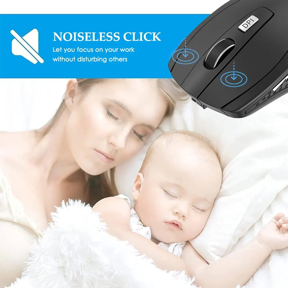 Wireless Mouse 2.4G Portable Mobile Optical Office Mouse Adjustable DPI Levels for Notebook PC Laptop MacBook