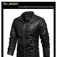 Autumn Winter Outdoor Casual Motor Biker PU Leather Jacket Men Fashion Leather Jacket Men Motorcycle Slim Fleece Jacket Coat