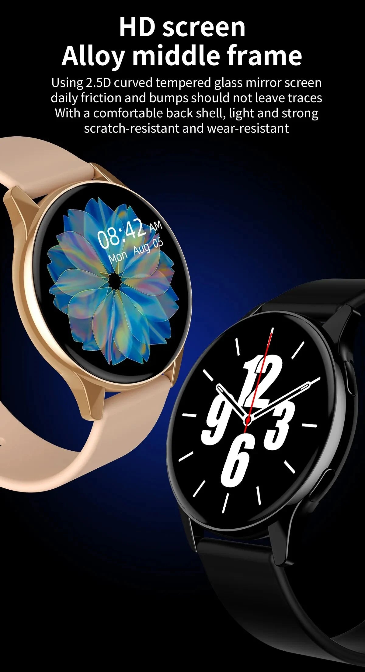 New Smart Watch Wireless Charging Smartwatch Bluetooth Calls Watches Men Women Fitness Bracelet Custom Watch Face +Box