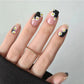 24p Artificial Acrylic Nail Art Fake Nails Full Coverage Removable Press On Nails Tip French Light Pink Heart False Nail Designs