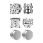 3 Pairs Crystal Strong Magnetic Ear Stud Clip Earrings for Men and Women Punk Round Zircon Magnet Earrings Non Piercing Jewelry