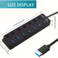 4/7-Port USB 3.0 Hub with LED Indicator Independent Switch Control for Laptop Flash Drive Hard Disk Printer Camera Keyboard