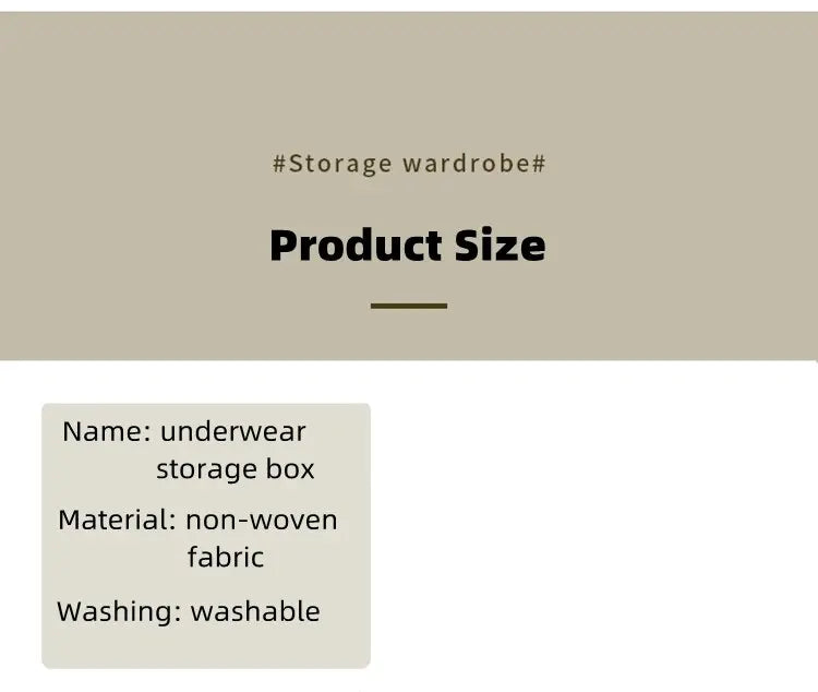 1pc Fabric Underwear Storage Box Drawer Organizers For Closet Organization And Storage Of Socks Underwear Ties And More