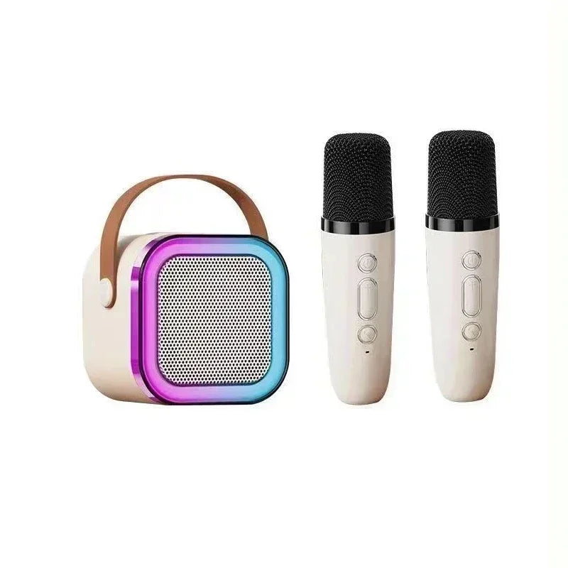 K12 Bluetooth Karaoke Machine Portable 5.3 PA Speaker System with 1-2 Wireless Microphones Home Family Singing Children's Gifts