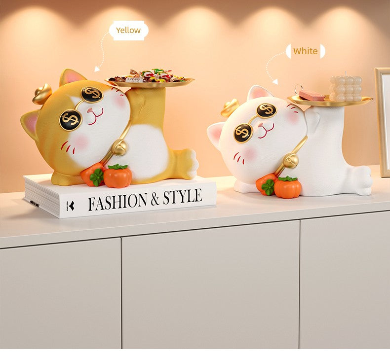 Key Storage Entrance Tray Housewarming Fortune Cat