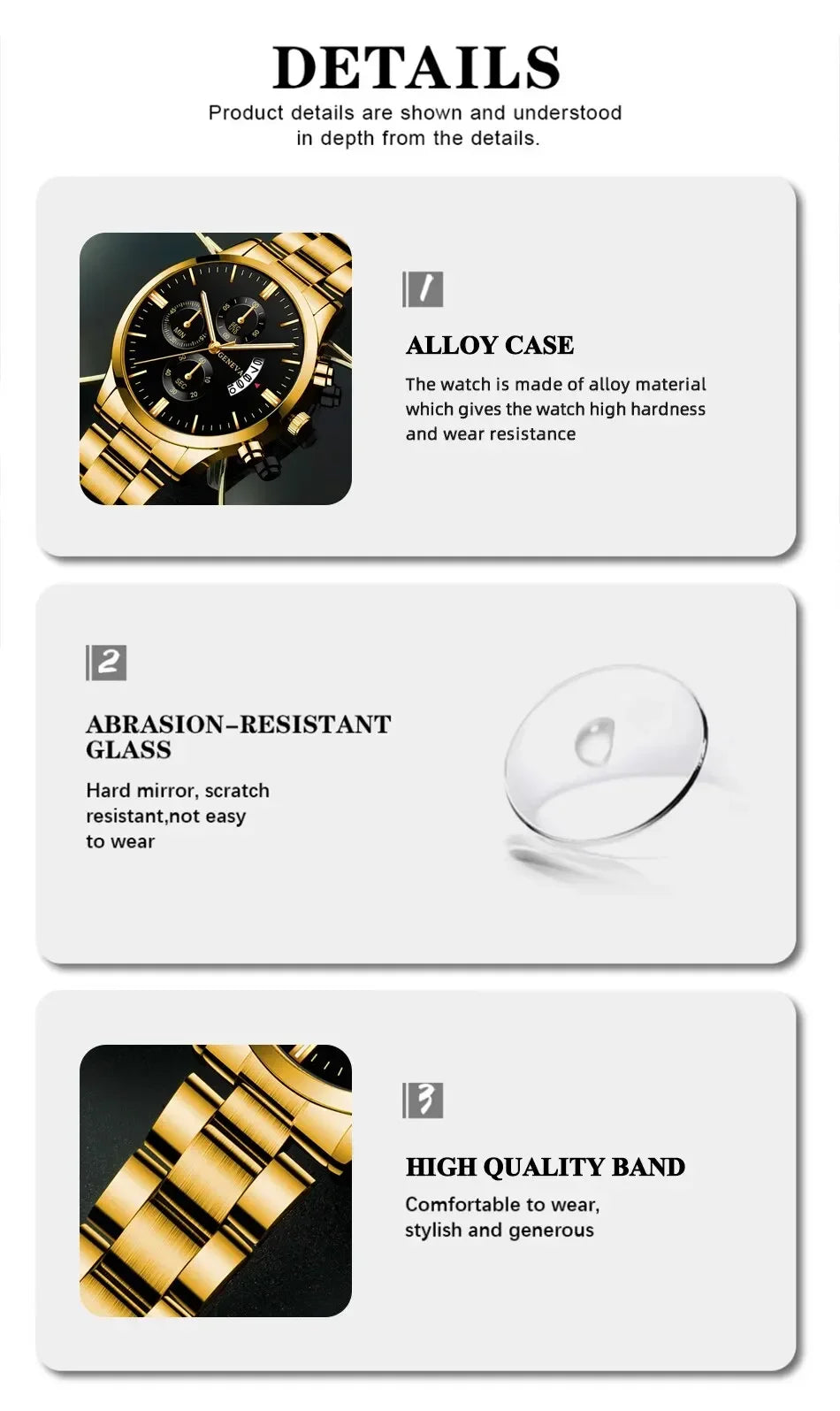 2023 Fashion Men Gold Stainless Steel Watch Luxury Calendar Quartz Wrist Watch Mens Business Watches for Man Clock Reloj Hombre