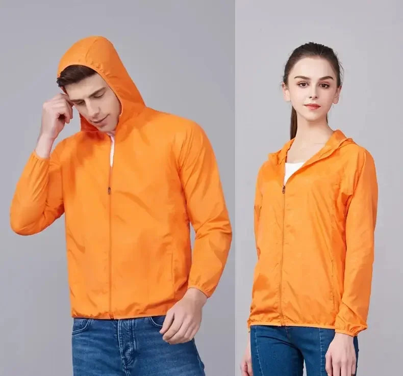 Men Women Hiking Jackets Waterproof Sun Protection Windbreaker Camping Climbing Outdoor Rain Coat Unisex Portable Clothes