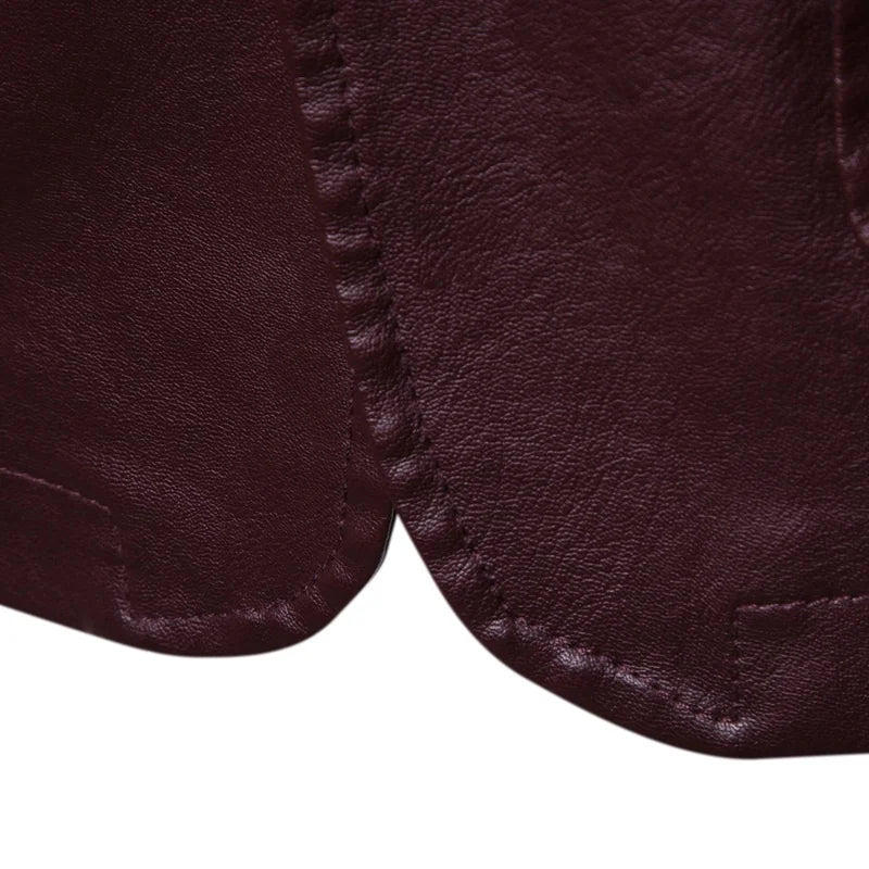 2024 Men Slim Autumn New Causal Vintage Leather Jacket Coat Men Design Motorcycle Biker Zipper Pocket PU Leather Jacket Coat